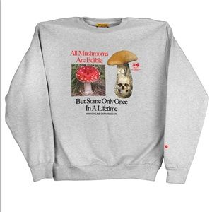 Online Ceramics deadstock pullover sweatshirt- Mushroom House of Death. Size M.